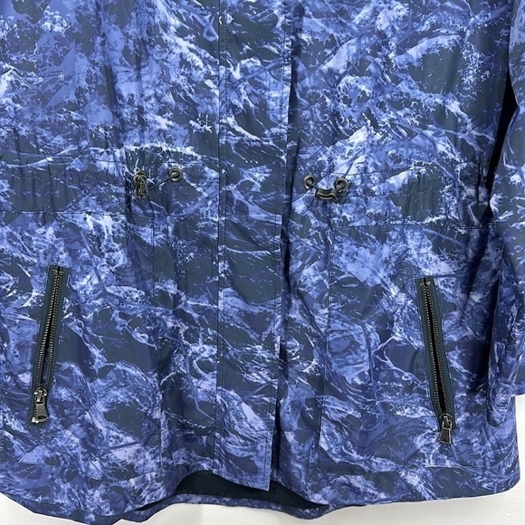 Soft Surroundings Cinched Waist Marble Printed Windbreaker Jacket, XS - Picture 3 of 13